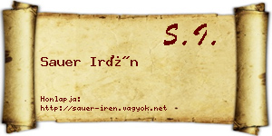 Sauer Irén névjegykártya